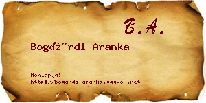 Bogárdi Aranka névjegykártya